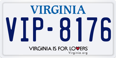 VA license plate VIP8176