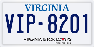 VA license plate VIP8201