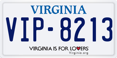 VA license plate VIP8213
