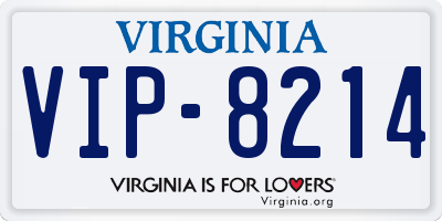 VA license plate VIP8214