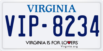 VA license plate VIP8234