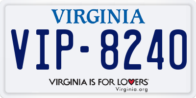 VA license plate VIP8240