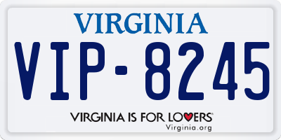 VA license plate VIP8245