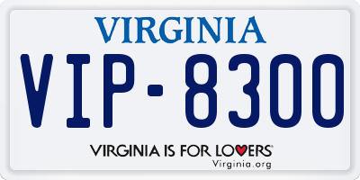 VA license plate VIP8300