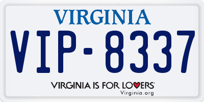 VA license plate VIP8337
