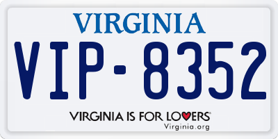 VA license plate VIP8352