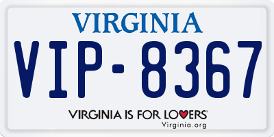 VA license plate VIP8367