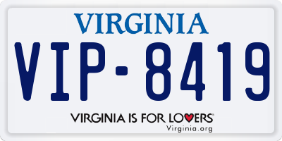 VA license plate VIP8419