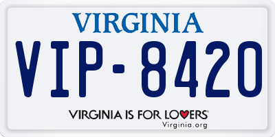 VA license plate VIP8420