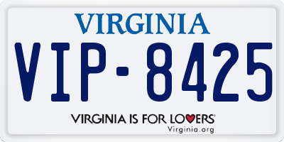 VA license plate VIP8425