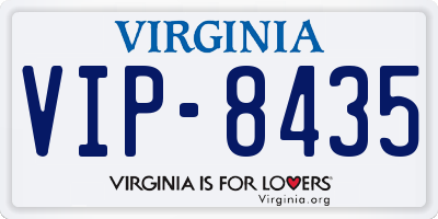 VA license plate VIP8435