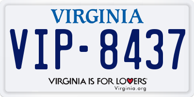 VA license plate VIP8437