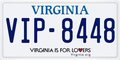 VA license plate VIP8448