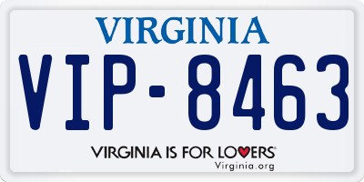 VA license plate VIP8463