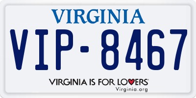 VA license plate VIP8467