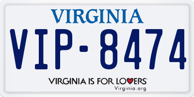 VA license plate VIP8474