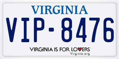 VA license plate VIP8476