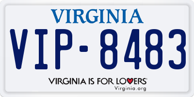 VA license plate VIP8483