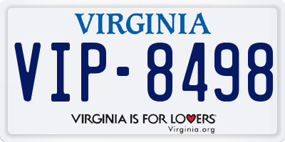 VA license plate VIP8498
