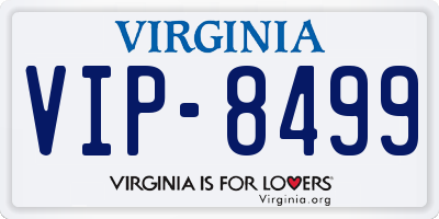 VA license plate VIP8499