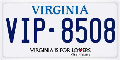 VA license plate VIP8508