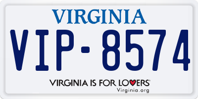 VA license plate VIP8574