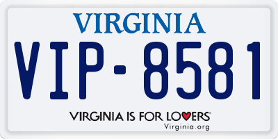 VA license plate VIP8581