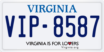 VA license plate VIP8587