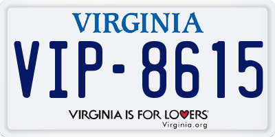 VA license plate VIP8615