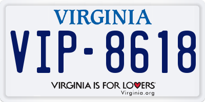 VA license plate VIP8618