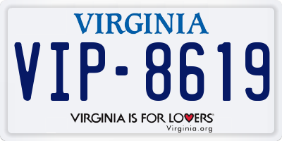 VA license plate VIP8619