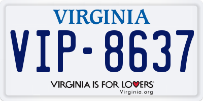 VA license plate VIP8637
