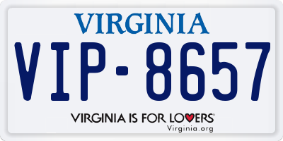 VA license plate VIP8657