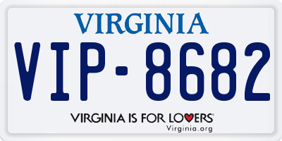 VA license plate VIP8682