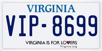 VA license plate VIP8699