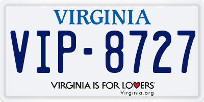 VA license plate VIP8727