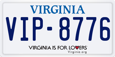 VA license plate VIP8776
