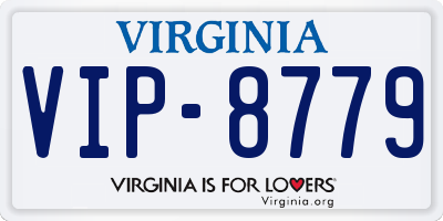 VA license plate VIP8779