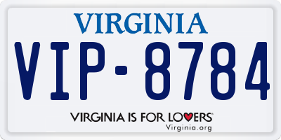 VA license plate VIP8784