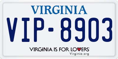 VA license plate VIP8903