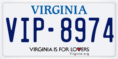 VA license plate VIP8974
