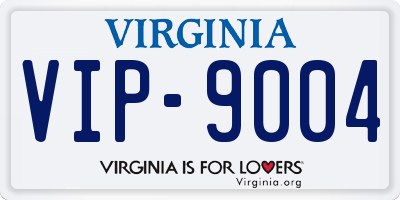 VA license plate VIP9004