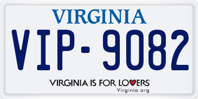 VA license plate VIP9082