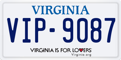 VA license plate VIP9087