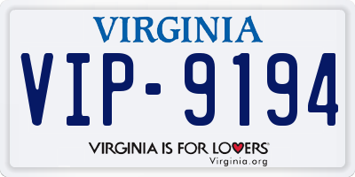 VA license plate VIP9194