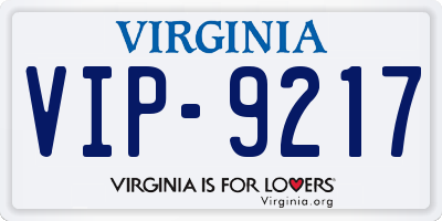 VA license plate VIP9217