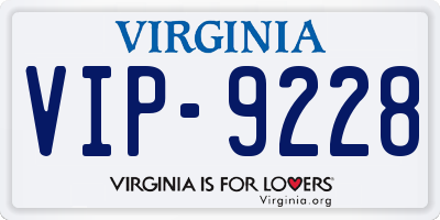 VA license plate VIP9228