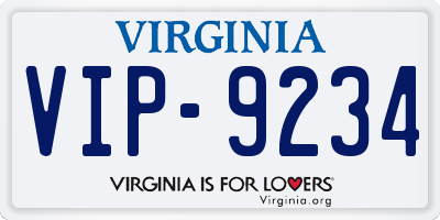 VA license plate VIP9234