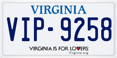 VA license plate VIP9258