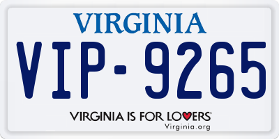VA license plate VIP9265